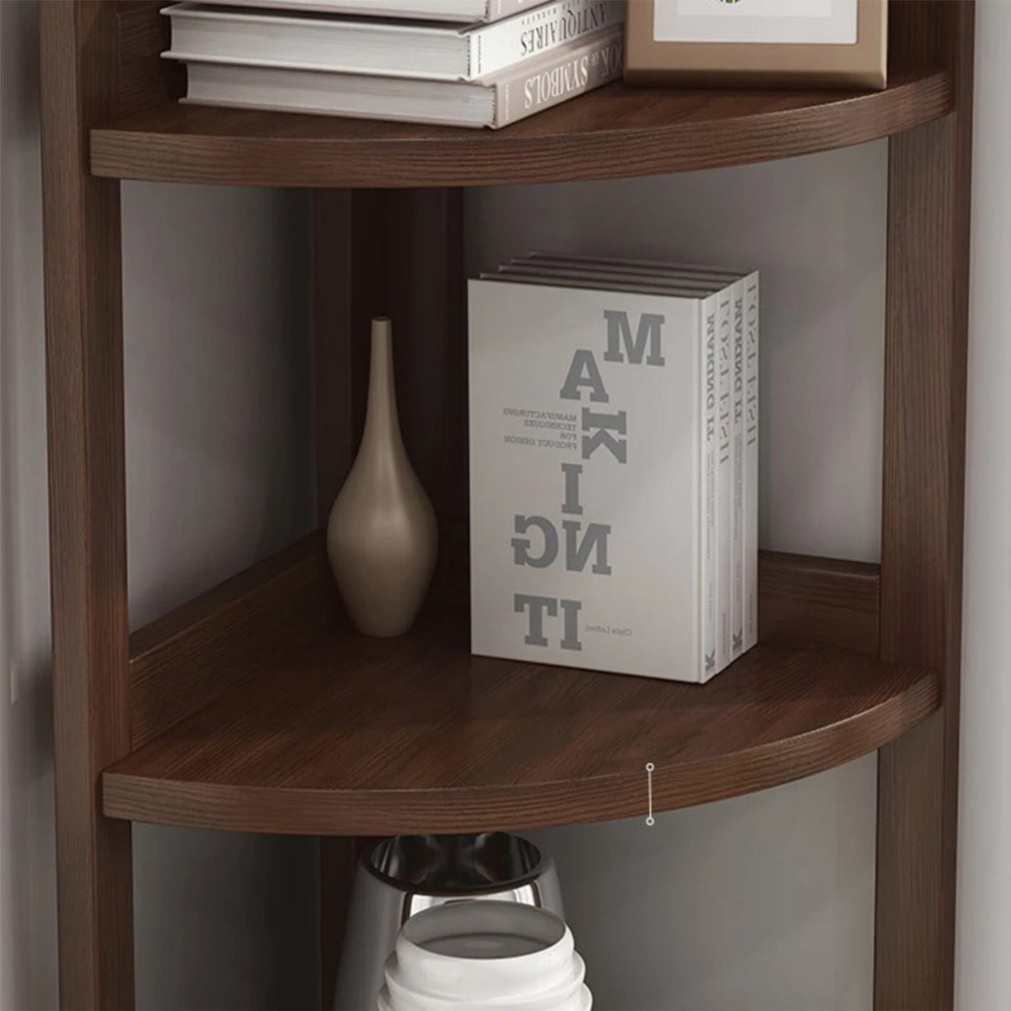 Modern Tasarımlı Köşe Kitaplık 4 Katlı
