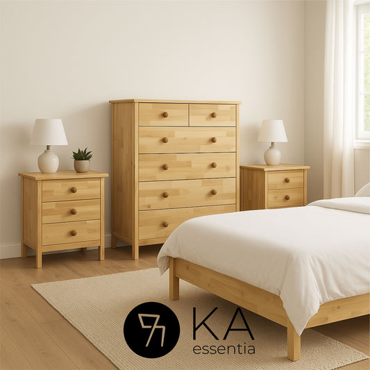 Nord Essence Collection | Tamamen Doğal Ahşaptan İskandinav Yatak Odası Takımı