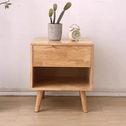 Modern Doğal Ahşap 2 Çekmeceli Komodin 1. sınıf Masif Çam Ağacı 40x35x55