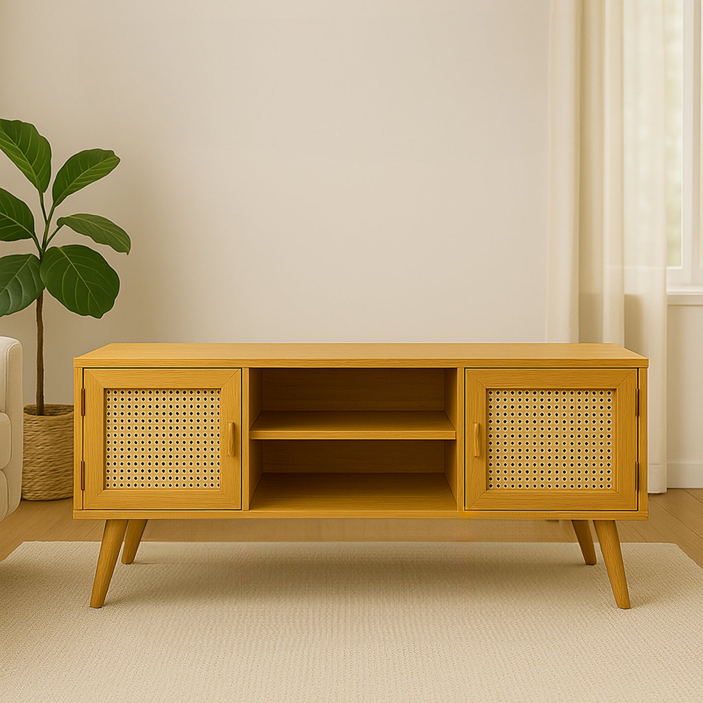 HazeLine TV Ünitesi | Doğal Dokuların Zamansız Uyumu