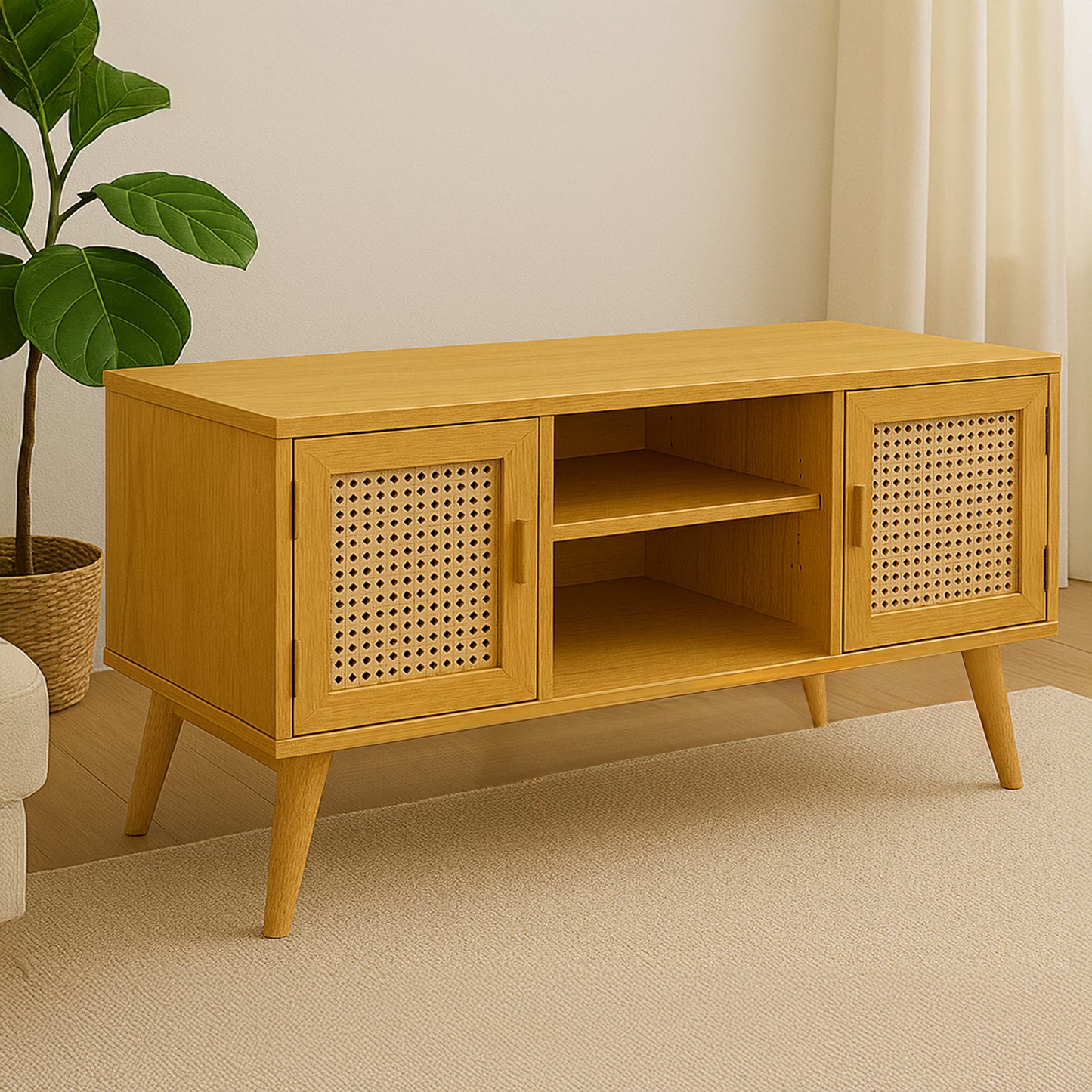 HazeLine TV Ünitesi | Doğal Dokuların Zamansız Uyumu