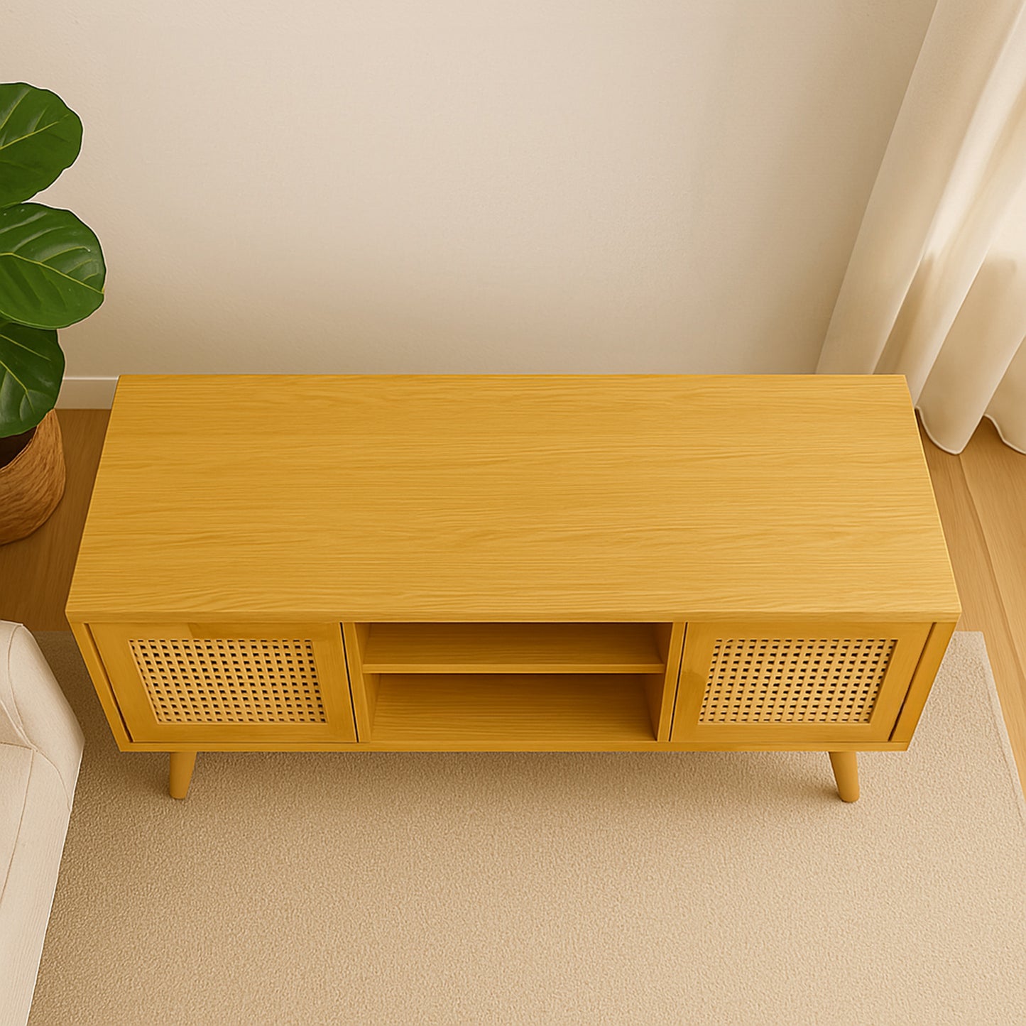 HazeLine TV Ünitesi | Doğal Dokuların Zamansız Uyumu