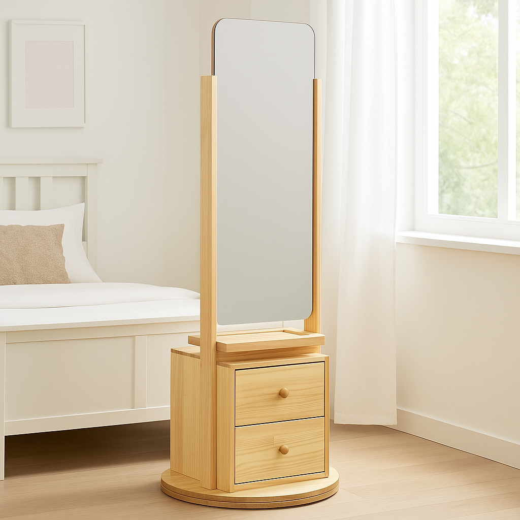 SpinMirror Komodin | 360° Dönüşte Fonksiyonel Zarafet