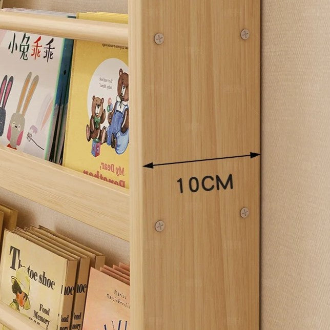 Montessori Doğal Ahşap Çocuk Odası Kitaplığı