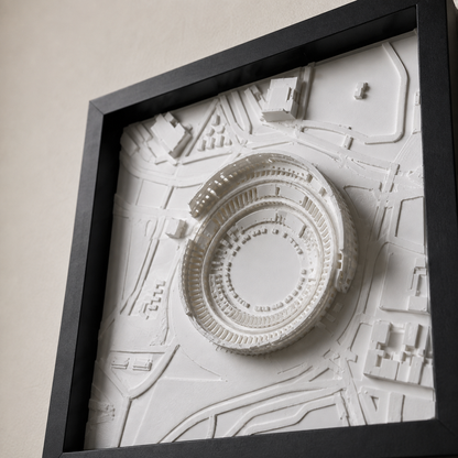 Siyah çerçeveli Colosseum dioraması