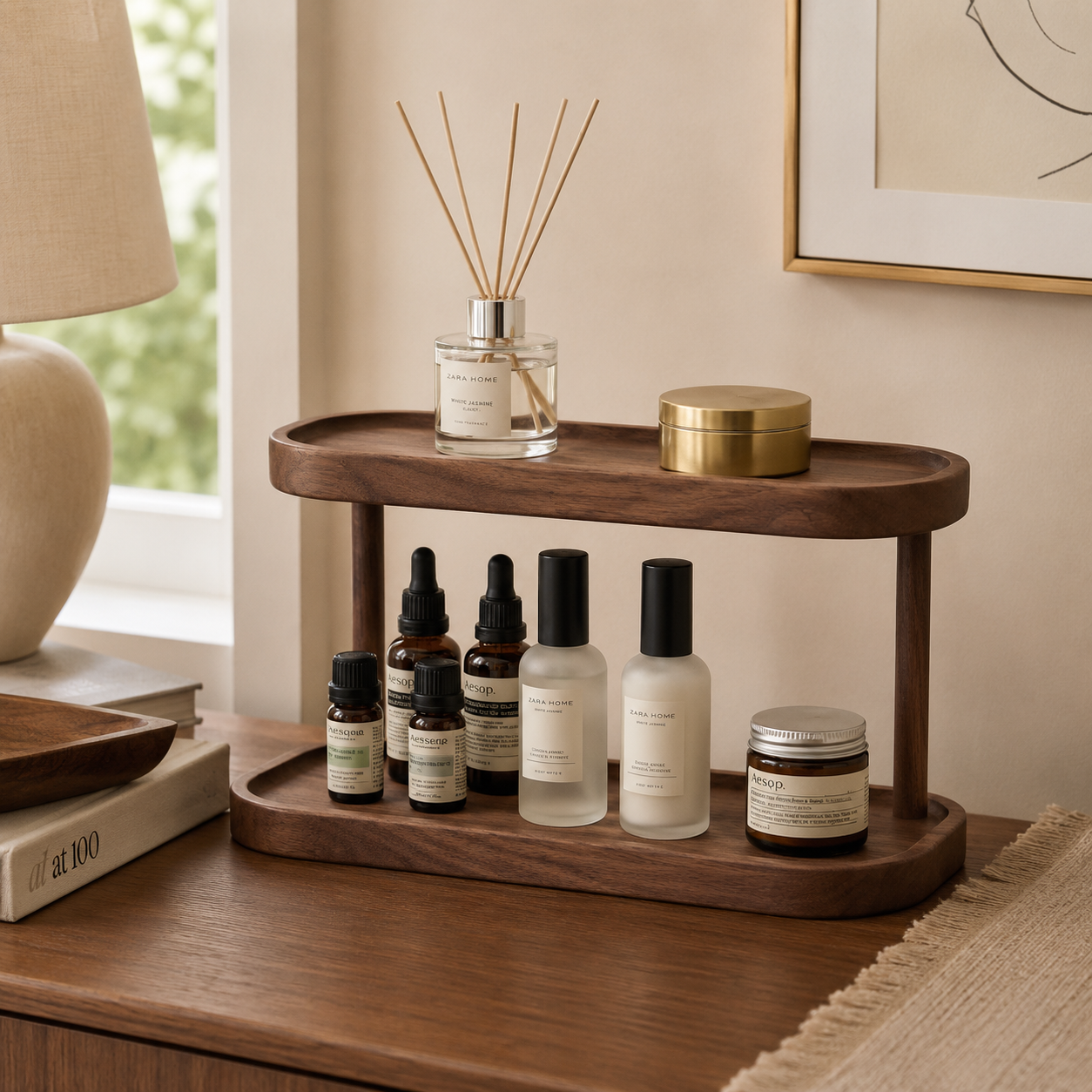 KA Essentia Luma Organizer Stand 25 naturel çam ağacı organizer standı
