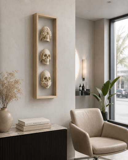 KA Essentia Requiem Three Wise Skulls Shadow Box