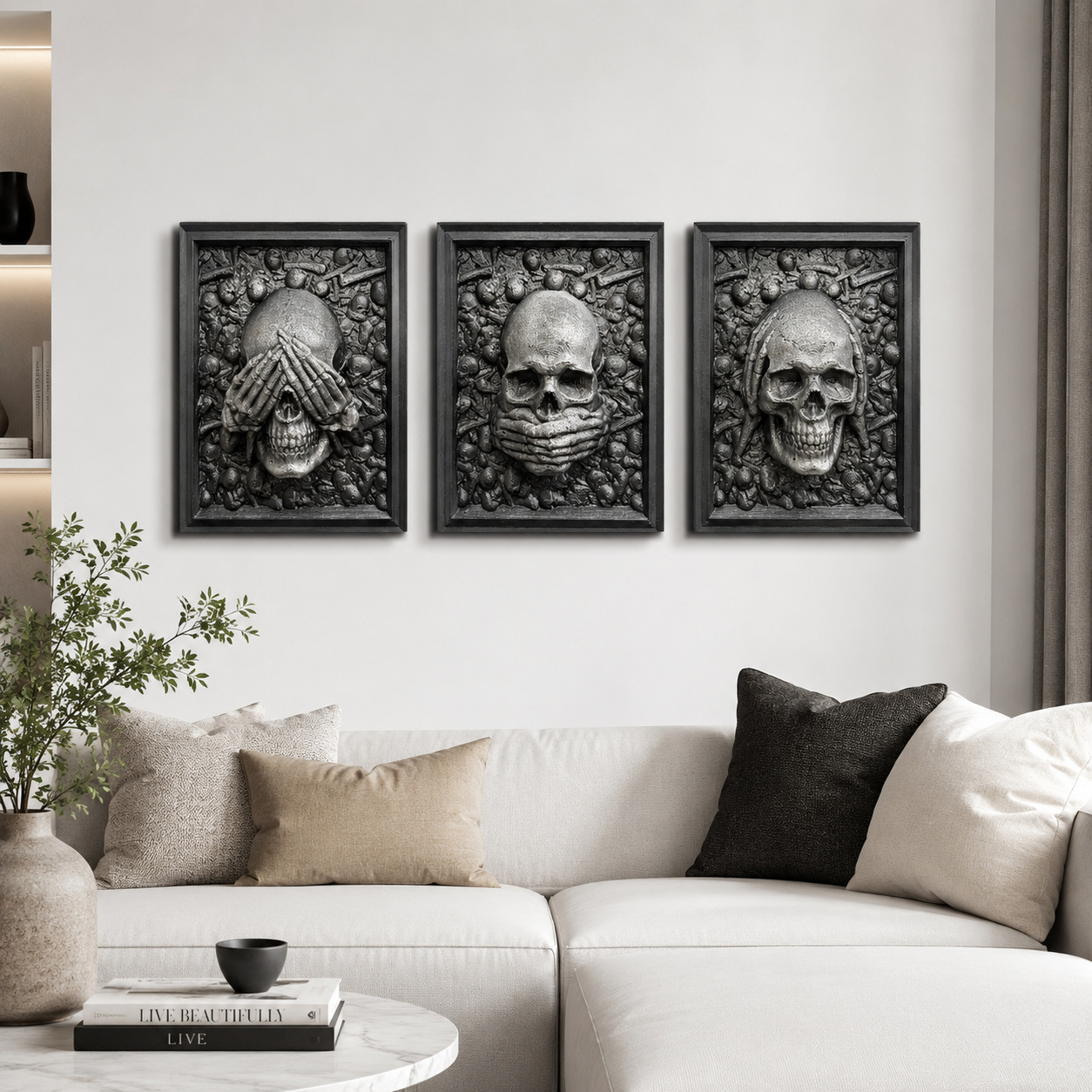 KA Essentia Shadow üç parçalı 3D duvar tablosu
