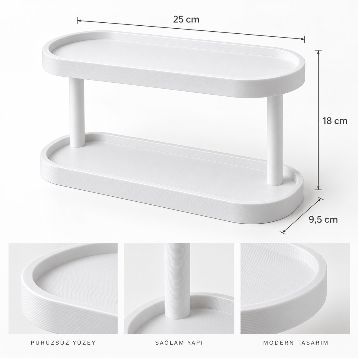 25 x 9,5 x 18 cm Luma organizer ölçüleri